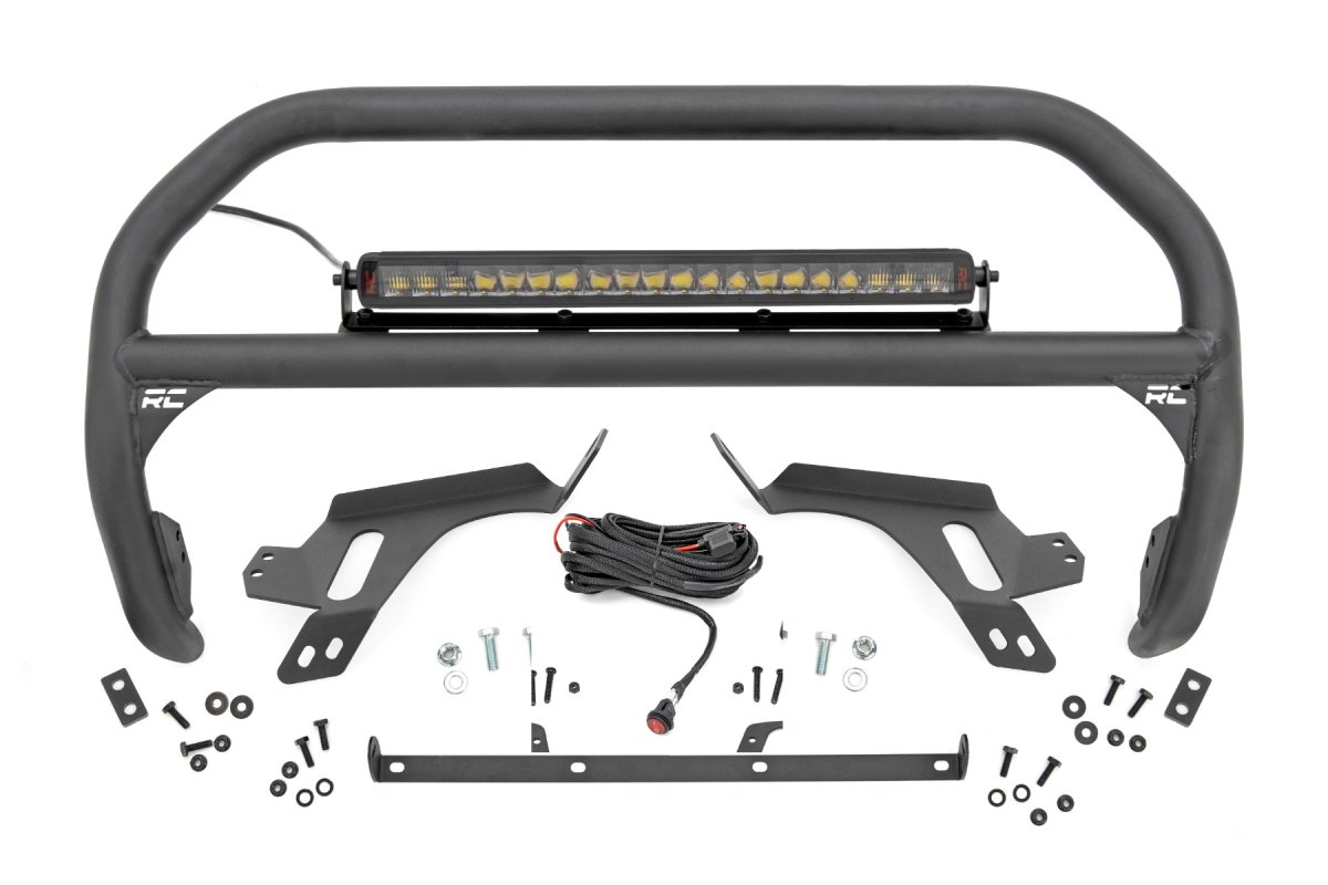 Ford Bronco Sport Nudge Bar - Front - Rough Country - Spectrum Series LED - Black - '21-'24
